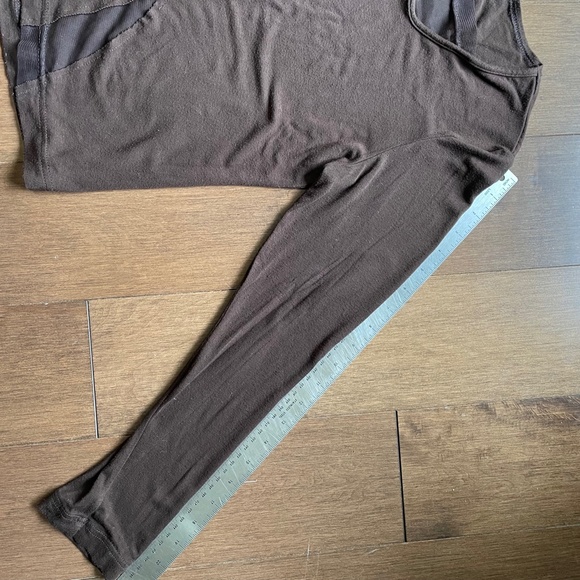 Long Sleeve Tee Dressy. Top Sheer Neck, Raw Seems, Flattering Criss Cross - Picture 10 of 10